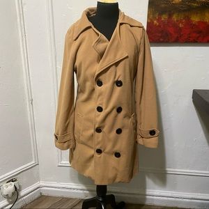 OWIND Raglan Sleeve Double Breasted Pea Coat